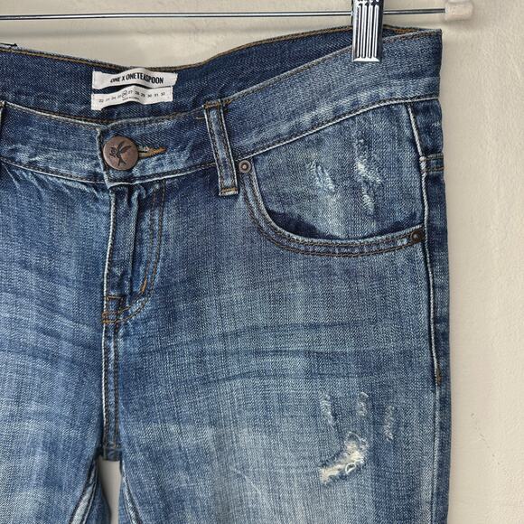 One Teaspoon Freebird Awesome Baggies Low Waist Relaxed Leg Fray Hem Jeans 26 - Picture 5 of 16